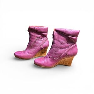 Timberland Pink Ankle Booties with Wedge Heel